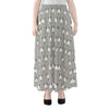 Cute Bull Terrier Faces Pattern Print Chiffon Maxi Skirt