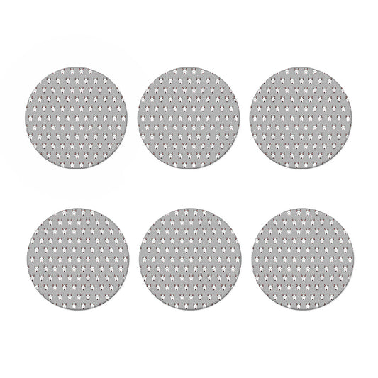 Cute Bull Terrier Faces Pattern Print Coaster Set