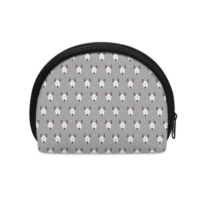 Cute Bull Terrier Faces Pattern Print Coin Purse