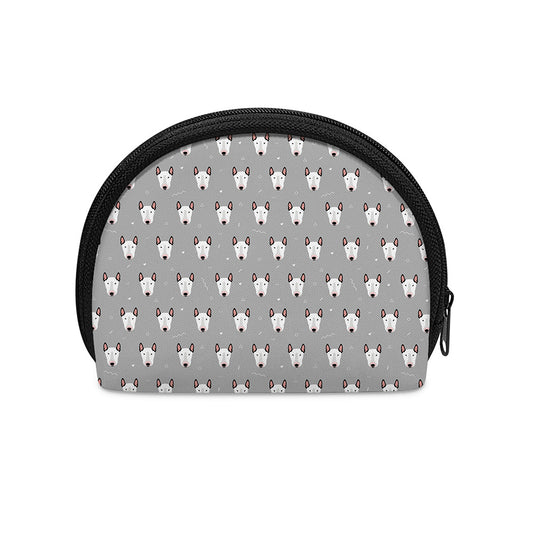 Cute Bull Terrier Faces Pattern Print Coin Purse