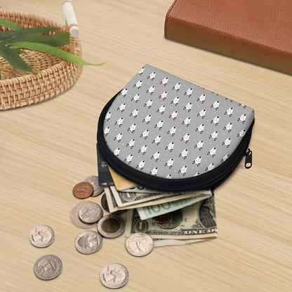 Cute Bull Terrier Faces Pattern Print Coin Purse