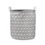 Cute Bull Terrier Faces Pattern Print Collapsible Laundry Basket