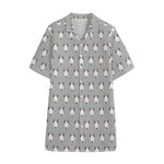 Cute Bull Terrier Faces Pattern Print Cotton Hawaiian Shirt