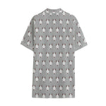 Cute Bull Terrier Faces Pattern Print Cotton Hawaiian Shirt