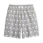 Cute Bull Terrier Faces Pattern Print Cotton Shorts