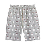 Cute Bull Terrier Faces Pattern Print Cotton Shorts