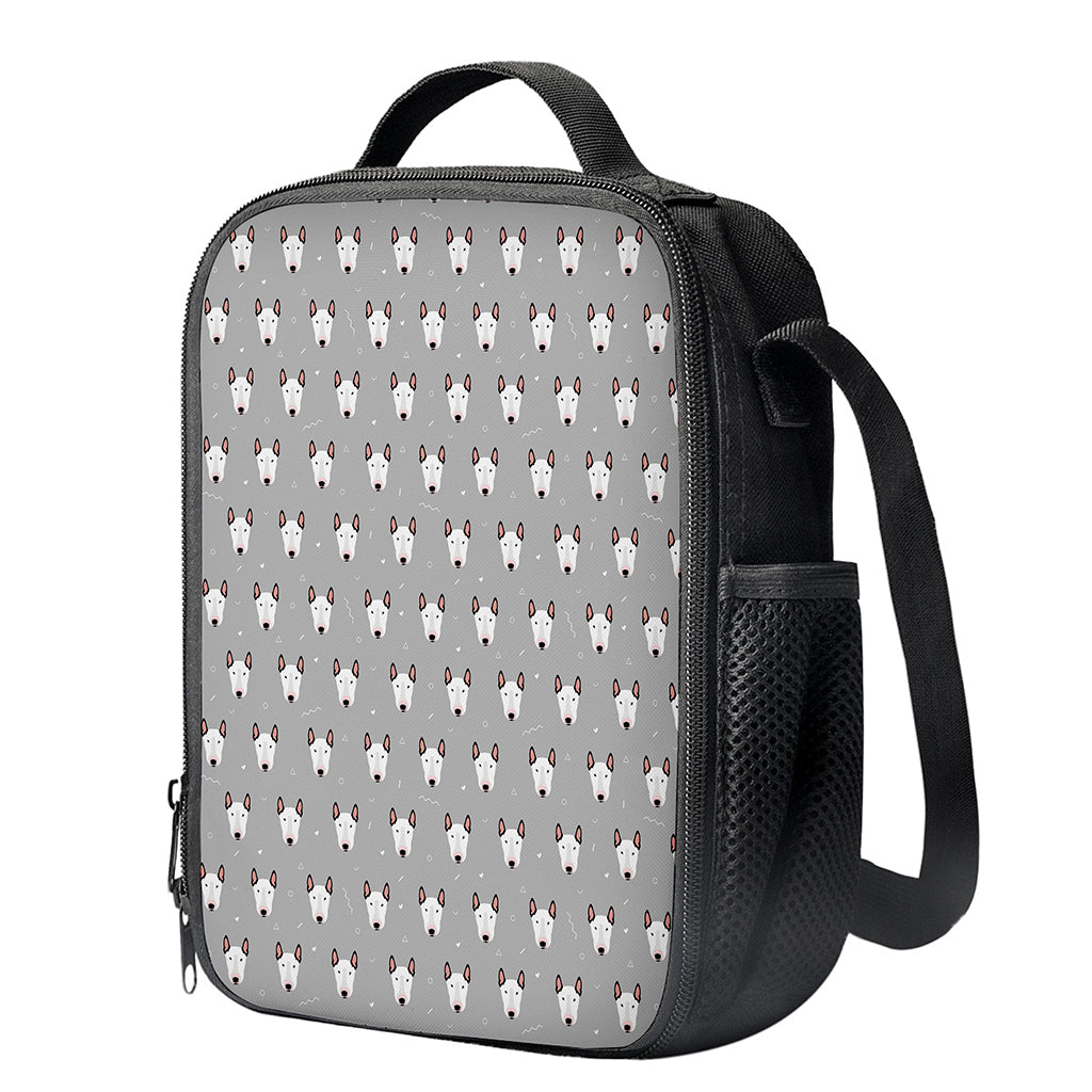 Cute Bull Terrier Faces Pattern Print Crossbody Lunch Bag
