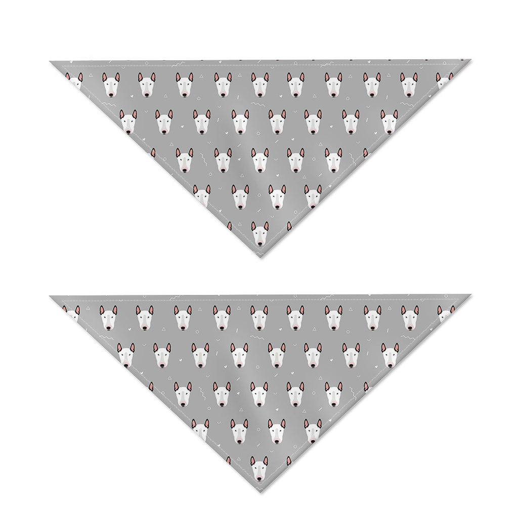 Cute Bull Terrier Faces Pattern Print Dog Bandana