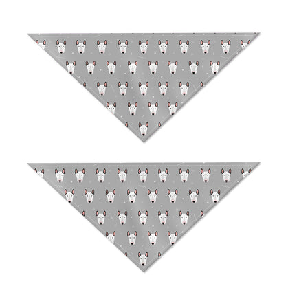Cute Bull Terrier Faces Pattern Print Dog Bandana