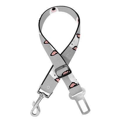 Cute Bull Terrier Faces Pattern Print Dog Seat Belt
