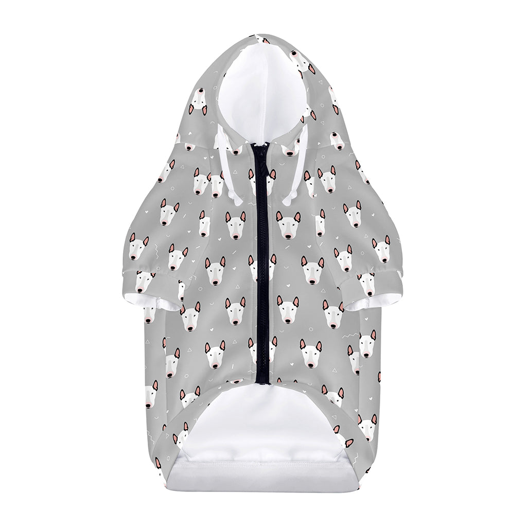 Cute Bull Terrier Faces Pattern Print Dog Zip Up Hoodie