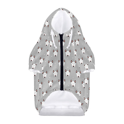 Cute Bull Terrier Faces Pattern Print Dog Zip Up Hoodie