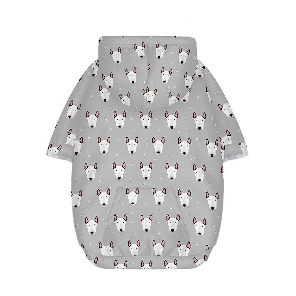 Cute Bull Terrier Faces Pattern Print Dog Zip Up Hoodie