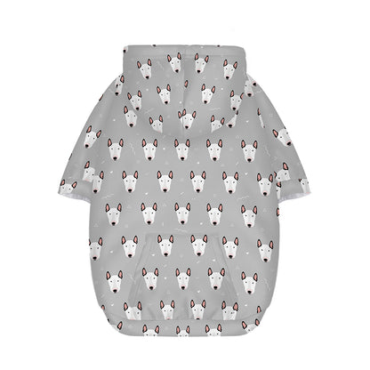 Cute Bull Terrier Faces Pattern Print Dog Zip Up Hoodie