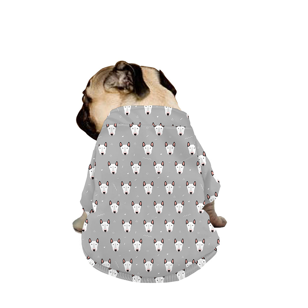 Cute Bull Terrier Faces Pattern Print Dog Zip Up Jacket