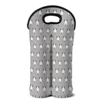 Cute Bull Terrier Faces Pattern Print Double Neoprene Wine Tote