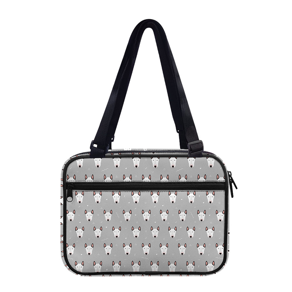 Cute Bull Terrier Faces Pattern Print Double Strap Bible Bag