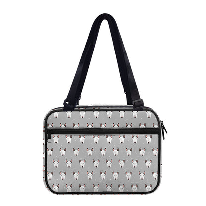 Cute Bull Terrier Faces Pattern Print Double Strap Bible Bag