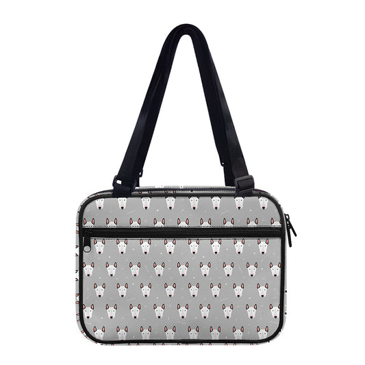 Cute Bull Terrier Faces Pattern Print Double Strap Bible Bag