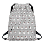 Cute Bull Terrier Faces Pattern Print Drawstring Backpack