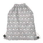 Cute Bull Terrier Faces Pattern Print Drawstring Bag