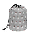 Cute Bull Terrier Faces Pattern Print Drawstring Makeup Bag