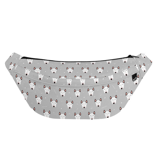 Cute Bull Terrier Faces Pattern Print Fanny Pack