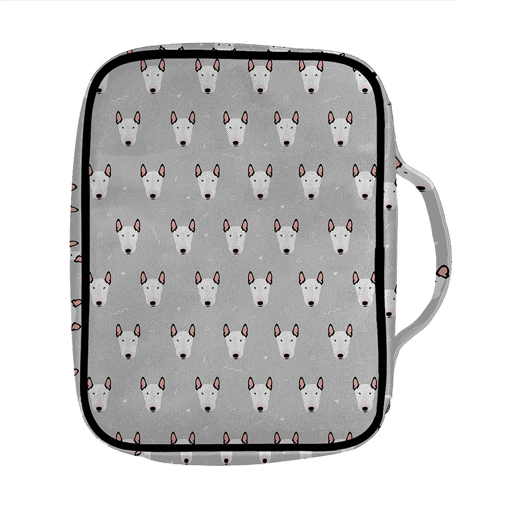 Cute Bull Terrier Faces Pattern Print Front Pocket Bible Bag