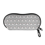 Cute Bull Terrier Faces Pattern Print Glasses Case