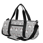Cute Bull Terrier Faces Pattern Print Gym Bag