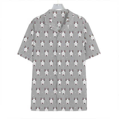 Cute Bull Terrier Faces Pattern Print Hawaiian Shirt