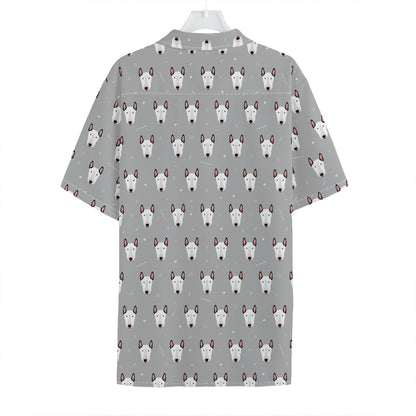 Cute Bull Terrier Faces Pattern Print Hawaiian Shirt