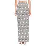 Cute Bull Terrier Faces Pattern Print High Slit Maxi Skirt