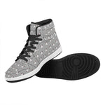 Cute Bull Terrier Faces Pattern Print High Top Leather Sneakers