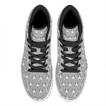 Cute Bull Terrier Faces Pattern Print High Top Leather Sneakers