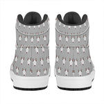 Cute Bull Terrier Faces Pattern Print High Top Leather Sneakers