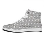 Cute Bull Terrier Faces Pattern Print High Top Leather Sneakers
