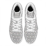 Cute Bull Terrier Faces Pattern Print High Top Leather Sneakers