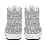 Cute Bull Terrier Faces Pattern Print High Top Leather Sneakers