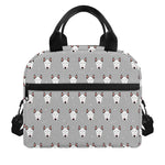 Cute Bull Terrier Faces Pattern Print Insulated Lunch Bag