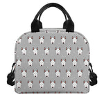 Cute Bull Terrier Faces Pattern Print Insulated Lunch Bag