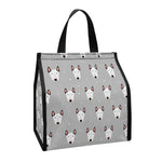 Cute Bull Terrier Faces Pattern Print Insulated Lunch Tote