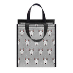 Cute Bull Terrier Faces Pattern Print Insulated Lunch Tote