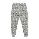 Cute Bull Terrier Faces Pattern Print Jogger Pants