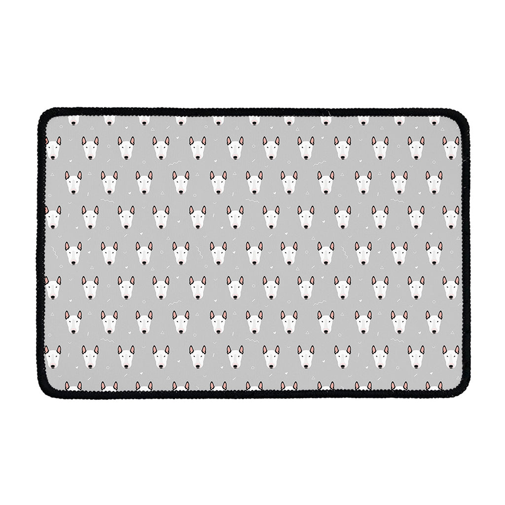 Cute Bull Terrier Faces Pattern Print Kitchen Mat