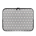 Cute Bull Terrier Faces Pattern Print Laptop Sleeve