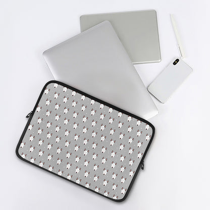 Cute Bull Terrier Faces Pattern Print Laptop Sleeve