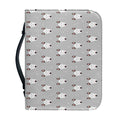 Cute Bull Terrier Faces Pattern Print Leather Bible Cover