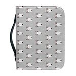 Cute Bull Terrier Faces Pattern Print Leather Bible Cover