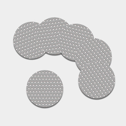 Cute Bull Terrier Faces Pattern Print Leather Coaster Set